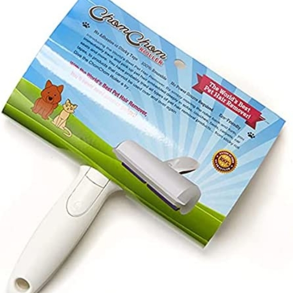 New CHOM CHOM Pet Hair Remover Roller Dog & Cat Fur Remover Self Cleaning Base